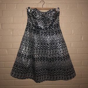 Anthropologie Metallic Bow Mini Dress